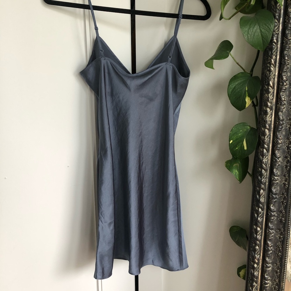 Aritzia Slip Mini Dress in Slate Blue - Picture 2 of 5